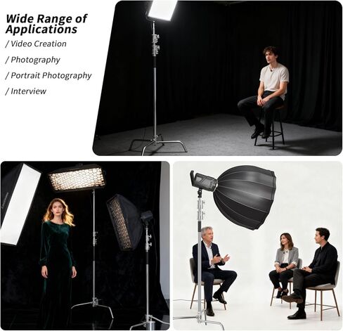 C Stand, Photography Light Stand - Heavy Duty C-Stand with 10.8ft Stainless Steel Pole, 45 lbs Load Capacity for Studio Softbox, Monolight, Reflector in Kuwait