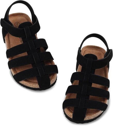 Toddler Boy Sandals Closed Toe Cork Footbed Fisherman Sandals, Summer Shoes Lightweight Comfortable for Toddler Boys in Kuwait