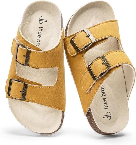 Boys Girls Cork Footbed Sandals Comfy Summer Slides with Adjustable Straps for Indoor Outdoor in Saudi Arabia