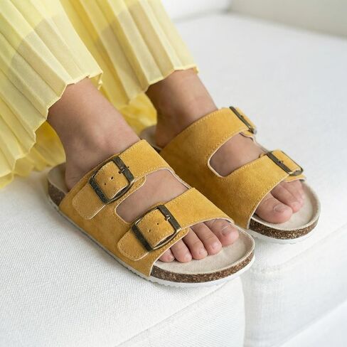 Boys Girls Cork Footbed Sandals Comfy Summer Slides with Adjustable Straps for Indoor Outdoor in Saudi Arabia