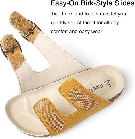 Boys Girls Cork Footbed Sandals Comfy Summer Slides with Adjustable Straps for Indoor Outdoor in Saudi Arabia