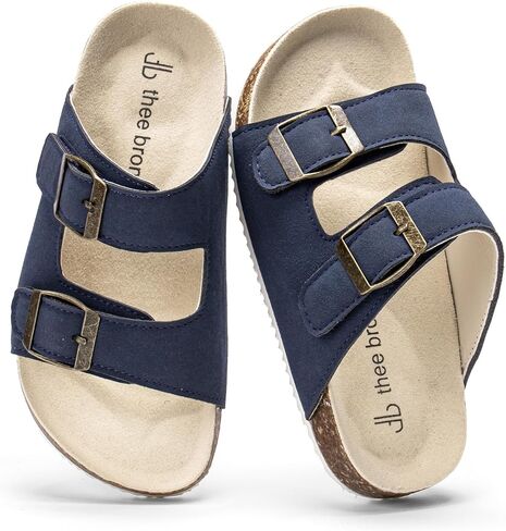 Boys Girls Cork Footbed Sandals Comfy Summer Slides with Adjustable Straps for Indoor Outdoor in Saudi Arabia