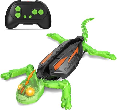 RC Wall Climbing Gecko with Glow-in-The-Dark, Remote Control Gecko Toy for Kids, Floor & Wall Crawling, Glowing Eyes, 360° Rotating, Upgrade Low Noise, Christmas Birthday Gifts for Boys & Girls in Kuwait