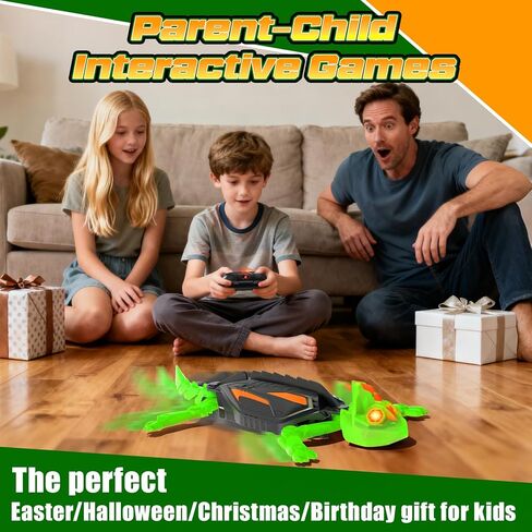 RC Wall Climbing Gecko with Glow-in-The-Dark, Remote Control Gecko Toy for Kids, Floor & Wall Crawling, Glowing Eyes, 360° Rotating, Upgrade Low Noise, Christmas Birthday Gifts for Boys & Girls in Kuwait
