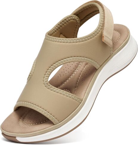 Ecetana Womens Comfortable Walking Sandals Arch Support Summer Sport Shoes | Adjustable hook-loop strap - soft orthopedic cushioned footbed - non-slip sole for long walks, travel, casual outdoor wear in Saudi Arabia