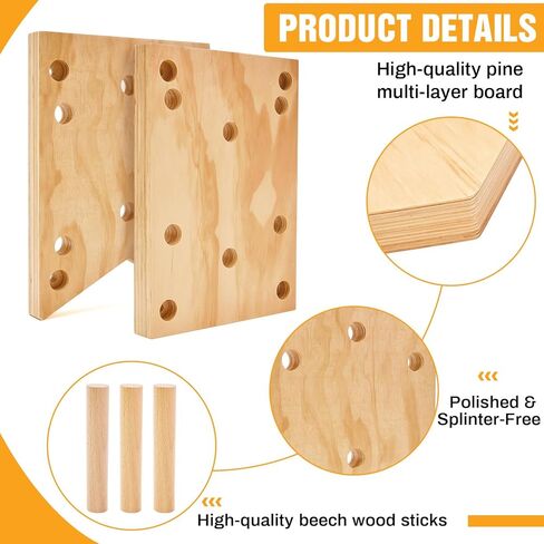تسلق Pegboard 12''x48'' لوح تسلق الصخور مع أوتاد وتد 23 فتحة سلم مثبت على الحائط للياقة البدنية والتدريب المتقاطع لتسلق الصخور هدية، هدية عيد الميلاد للمتسلق in Kuwait