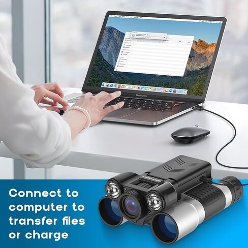 Night Vision Binoculars with 2.4" IPS Screen, 12X Zoom Digital Binoculars with Camera, Includes 32GB Memory Card, Infrared Low Light Binoculars for Bird Watching, Hiking, Travel in Kuwait