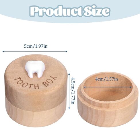 Tooth Fairy Holder, Wooden Teeth Keepsake Box, Cute Tooth Storage Container 3D Teeth for Boy or Girl in Kuwait