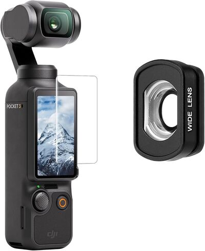 Wide-Angle Lens Compatible with DJI Osmo Pocket 4 &3, Multi-Coated/Optical Glass (Attach The Wide-Angle Lens to Expand The FOV to 112° and Capture More in Every Frame (Wide. ND2-32, CPL &1/4) in Kuwait