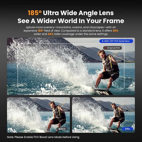 عدسة Walking Way Osmo Action FOV Boost لملحقات DJI Osmo Action 5 Pro/4، عدسة زاوية واسعة 185 درجة مع ملحق ملولب، زجاج بصري عالي الدقة متعدد الطبقات، مع حقيبة تخزين in Kuwait