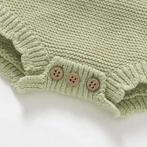 Opewod Unisex Baby 3 Piece Sweater Set Cotton Knit Romper with Hat and Booties, Long Sleeve Outfit Newborn Infant Clothes in Saudi Arabia