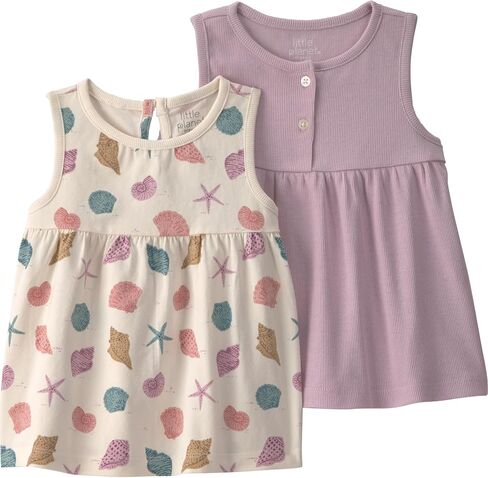 Little Planet by Carter's Baby Girls' 2-Pack Tops Made with Organic Cotton in Kuwait