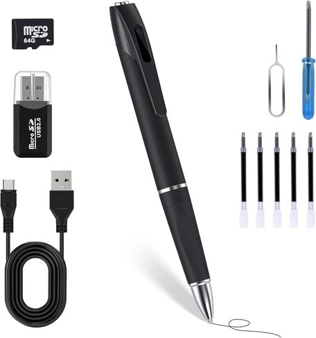 1080P Full HD Hidden Camera Pen, Security Camera for Home & Nanny Use, Long Battery Life, Easy One-Button Operation (2026 Upgrade) in Kuwait