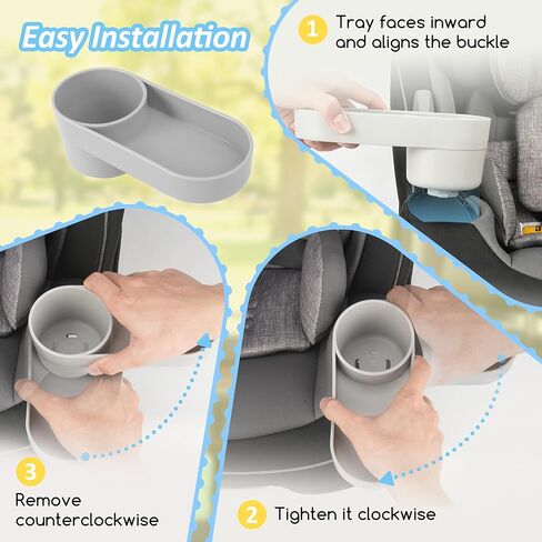 Cup Holder Replacement with Snack Tray for Safety 1st EverFit/Grow and Go Child Car Seat, Travel Tray with Cup Holder, Child Car Seat Accessory, Dishwasher Safe, Great Partner for Parent, Grey in Kuwait