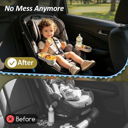 Cup Holder Replacement with Snack Tray for Safety 1st EverFit/Grow and Go Child Car Seat, Travel Tray with Cup Holder, Child Car Seat Accessory, Dishwasher Safe, Great Partner for Parent, Grey in Kuwait