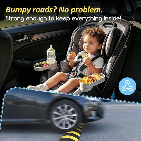 Cup Holder Replacement with Snack Tray for Safety 1st EverFit/Grow and Go Child Car Seat, Travel Tray with Cup Holder, Child Car Seat Accessory, Dishwasher Safe, Great Partner for Parent, Grey in Kuwait