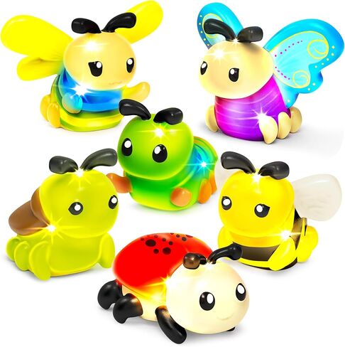 ألعاب الاستحمام المضيئة من Tub Works® Bugs™، 6 عبوات | ألعاب مضيئة تعمل بالماء فلاش وتغيير اللون | ألعاب استحمام سهلة الإمساك للأطفال والبنات الصغار | توهج البق للأطفال | ألعاب حوض الاستحمام الحسية مع أضواء الحمام in Kuwait