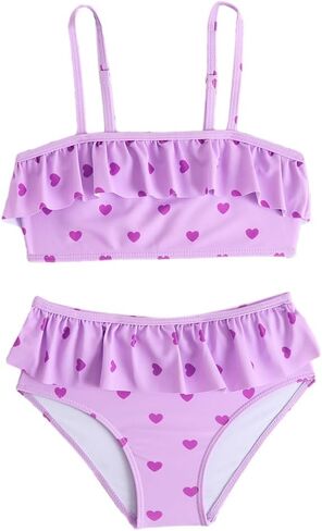 Toddler Swimsuit Baby Girl Bathing Suit Ruffle Sleeveless Beach Wear Bikini Infant Tankini 3-7Years in Kuwait