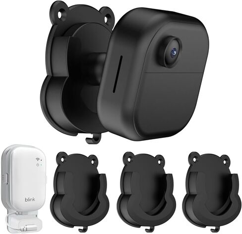 3 Pack Blink Camera Wall Mount Bracket, [2 Mounting Options] Adhesive or Drill, for Blink Mini/Mini 2 /Blink Outdoor 4 /Blink Indoor Cameras, Camera Mount Wall Mount for Blink Series- Black in Saudi Arabia