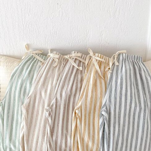 Toddler Baby Linen Pants Boy Spring Clothes Striped Toddler Pants Stretchy Drawstring Elastic Waisted Trousers 3M-5T in Saudi Arabia