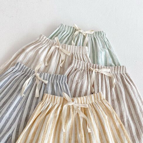Toddler Baby Linen Pants Boy Spring Clothes Striped Toddler Pants Stretchy Drawstring Elastic Waisted Trousers 3M-5T in Saudi Arabia