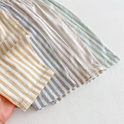 Toddler Baby Linen Pants Boy Spring Clothes Striped Toddler Pants Stretchy Drawstring Elastic Waisted Trousers 3M-5T in Saudi Arabia