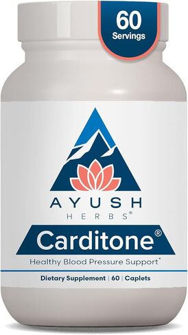 Ayush Herbs Carditone، تركيبة طبيعية لدعم ضغط الدم، موثوق بها لأكثر من 30 عامًا، مكمل عشبي أيورفيدي، 60 قرصًا نباتيًا in Saudi Arabia