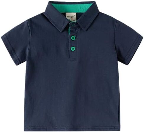 Boys' Sport Color Block Polo Shirt Classic Short Sleeve Cotton Top Comfortable T-Shirt Active Wear Stylish Shirt in Kuwait
