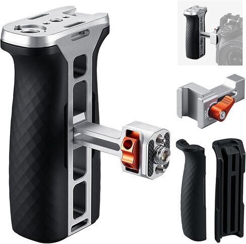 K&F CONCEPT Side Handle with (3/8"-16 & NATO) Dual-Mount, Camera Cage Handle with Interchangeable Silicone Parts, Ergonomic Handgrip with Up/Down & Left/Right Hand Adjustable in Kuwait