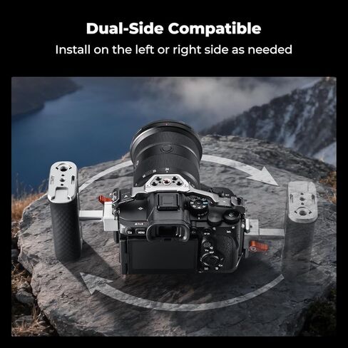 K&F CONCEPT Side Handle with (3/8"-16 & NATO) Dual-Mount, Camera Cage Handle with Interchangeable Silicone Parts, Ergonomic Handgrip with Up/Down & Left/Right Hand Adjustable in Kuwait