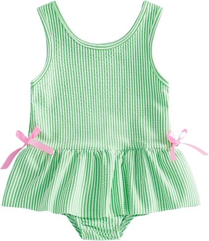 fhutpw Toddler Swimsuit Girl Striped Baby One Piece Bathing Suit 2T 3T 4T Swimwear Summer Beach Swim Suits in Kuwait