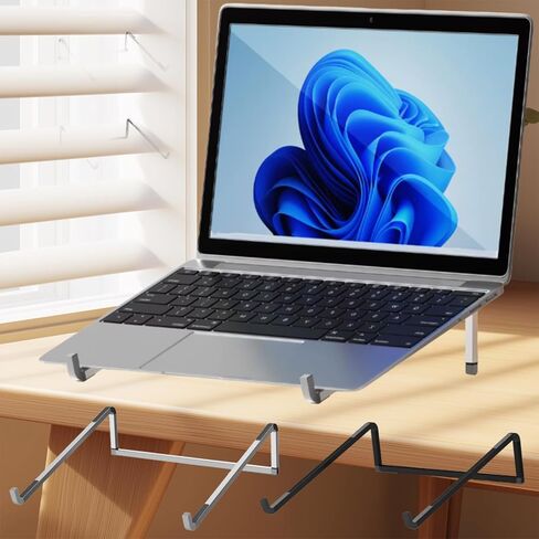 Laptop Stand Foldable Metal Aluminum Computer Triangle Stand Suitable for MacBook Laptop Support Base,Silver in Saudi Arabia