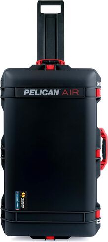 حافظة Air Pelican 1615 باللون الأسود بمقابض ومزالج حمراء. تأتي مع رغوة وعجلات. in Kuwait
