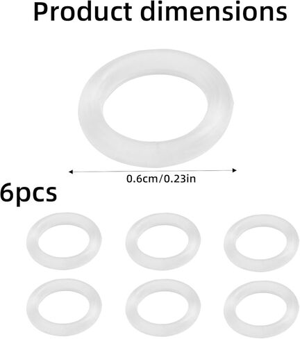 6pcs O-Rings for Medela Harmony Manual Breast Pump, Rubber Gasket Replacement Parts for Hand Breast Pump Handle in Kuwait