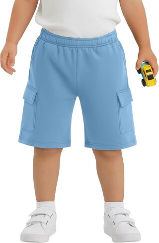 Xaatren Toddler Boys Cargo Shorts Athletic Baby Pull on Wide Leg Casual Shorts Summer Loose Knee Length Pant with Pockets in Saudi Arabia
