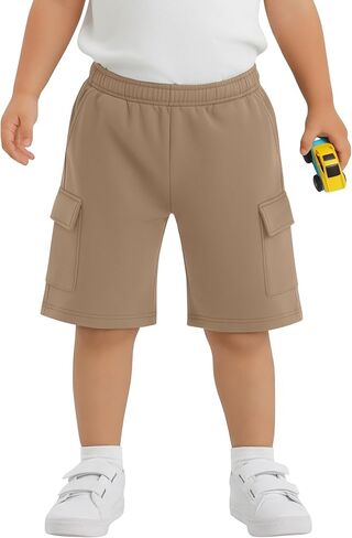 Xaatren Toddler Boys Cargo Shorts Athletic Baby Pull on Wide Leg Casual Shorts Summer Loose Knee Length Pant with Pockets in Saudi Arabia