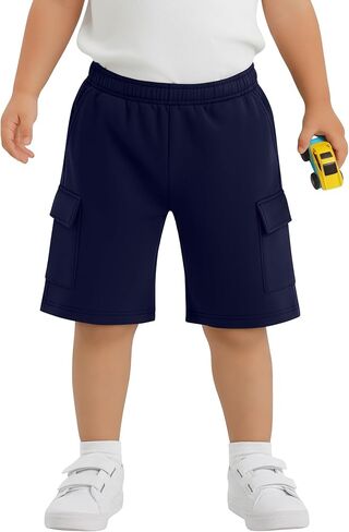 Xaatren Toddler Boys Cargo Shorts Athletic Baby Pull on Wide Leg Casual Shorts Summer Loose Knee Length Pant with Pockets in Saudi Arabia