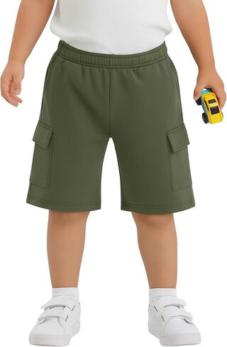 Xaatren Toddler Boys Cargo Shorts Athletic Baby Pull on Wide Leg Casual Shorts Summer Loose Knee Length Pant with Pockets in Saudi Arabia