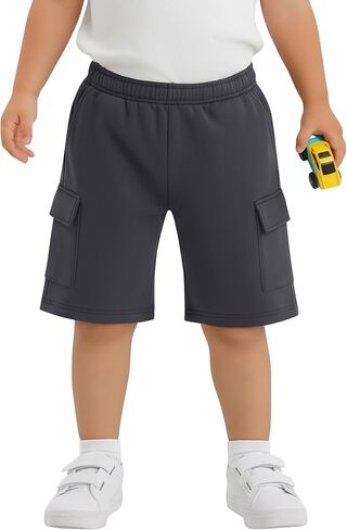 Xaatren Toddler Boys Cargo Shorts Athletic Baby Pull on Wide Leg Casual Shorts Summer Loose Knee Length Pant with Pockets in Saudi Arabia