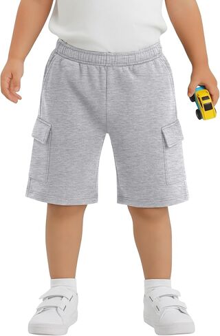 Xaatren Toddler Boys Cargo Shorts Athletic Baby Pull on Wide Leg Casual Shorts Summer Loose Knee Length Pant with Pockets in Saudi Arabia