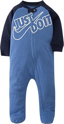 Nike Infant/Toddler Printed Footed Coverall (Mountain Blue Heather(56F377-C5Y), 3 Months) in Kuwait