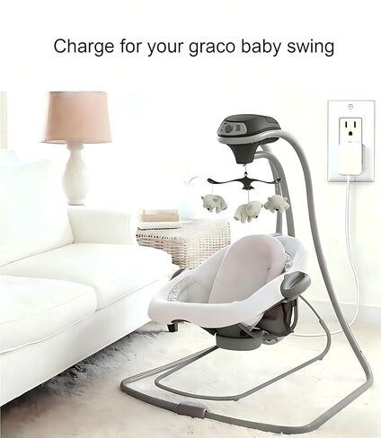 لاستبدال سلك الطاقة Graco Swing، شاحن مدرج في قائمة UL لـ Graco DuetSoothe، أرجوحة Sway بسيطة، Glider LX، DuoGlider Bassinet، Sweetpeace in Kuwait