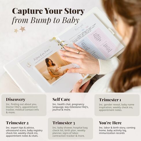Pregnancy Journal for First Time Moms 2026 I Faux Leather, Gold Foil & Bearly Wait Theme I Pregnancy Must Haves Gifts for Expecting Mom/Gifts for Pregnant Women Mom To Be - Baby Book Keepsake in Kuwait