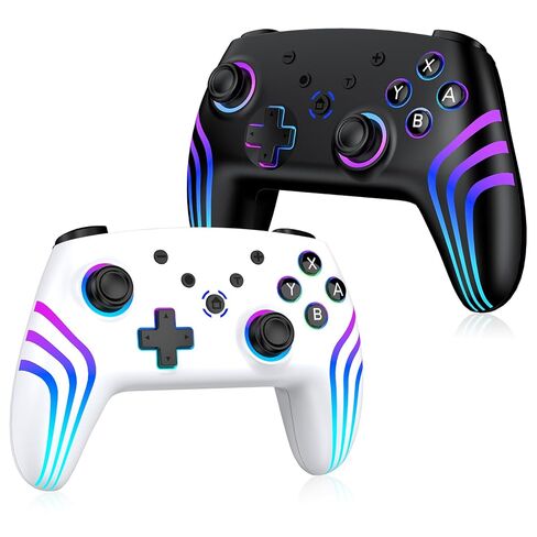 VidPPluing 2 Pack Switch Controllers، RGB Switch 2 Controller for Nintendo Switch / Switch 2 / Lite / OLED، وحدة تحكم لاسلكية احترافية مع مستشعر حركة / اهتزاز مزدوج / توربو / تنبيه in Kuwait