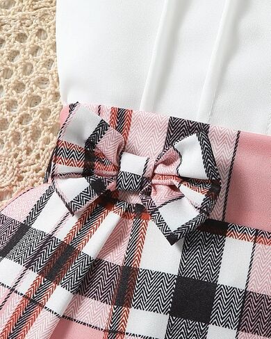 ChuYuKu طفل فتاة الصيف الزي زي مدرسي مجموعة Preppy نمط بلوزة مطوي تنورة 2 قطعة ملابس عطلة اليومية غير رسمية in Kuwait