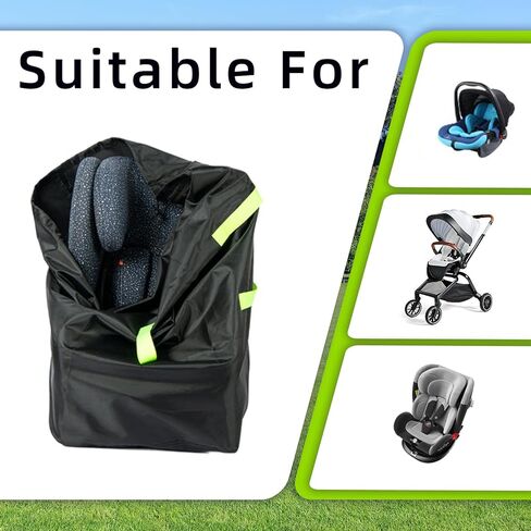 Car Seat Travel Bag for Airplane,Double Waterproof Oxford Gate Check Bags for Most Infant Carseat,Infant Carriers,Booster Seats,with Padded Backpack Shoulder Straps (Car Seat StorageBag, 85x43x43cm) in Kuwait