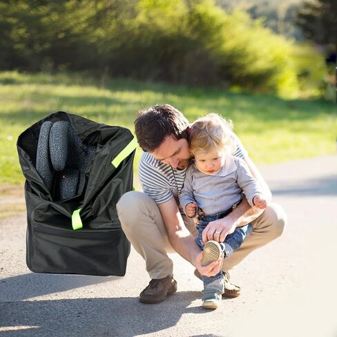 Car Seat Travel Bag for Airplane,Double Waterproof Oxford Gate Check Bags for Most Infant Carseat,Infant Carriers,Booster Seats,with Padded Backpack Shoulder Straps (Car Seat StorageBag, 85x43x43cm) in Kuwait