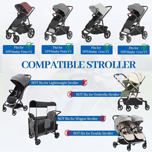 حقيبة عربة الأطفال IBVIVIC متوافقة مع UPPAbaby Vista V2/Vista V3/Cruz V2/Cruz V3، حقيبة سفر لعربة الأطفال شديدة التحمل مع حزام كتف لذيذ ومقبض للآباء in Kuwait