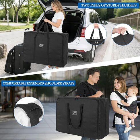 حقيبة عربة الأطفال IBVIVIC متوافقة مع UPPAbaby Vista V2/Vista V3/Cruz V2/Cruz V3، حقيبة سفر لعربة الأطفال شديدة التحمل مع حزام كتف لذيذ ومقبض للآباء in Kuwait