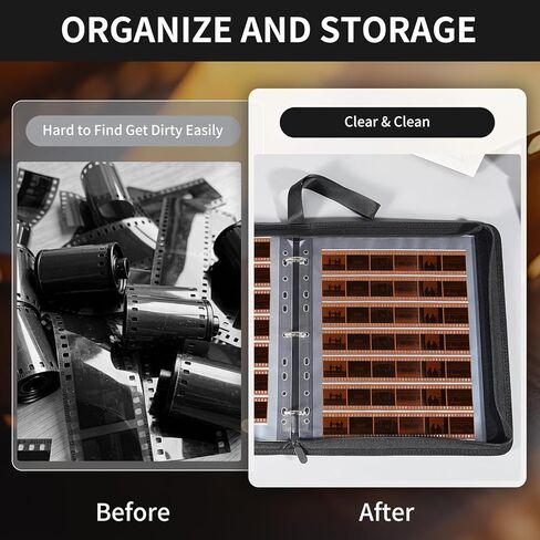 25 Pcs 35mm Film Holder Film Negative Sleeves 35mm Size Film Negative Storage Seven Strips of Six Frames, Up to 1050 Frames in Kuwait